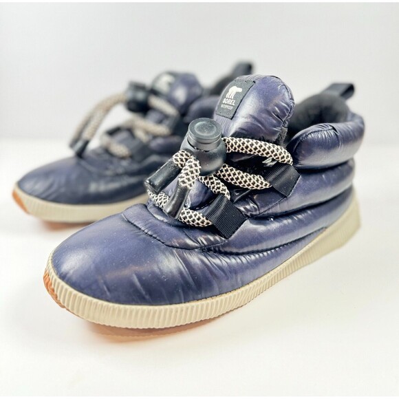 Sorel Out N About Puffy Lace Boots Womens Blue Ankle Insulated Winter Size 11 - Picture 3 of 7